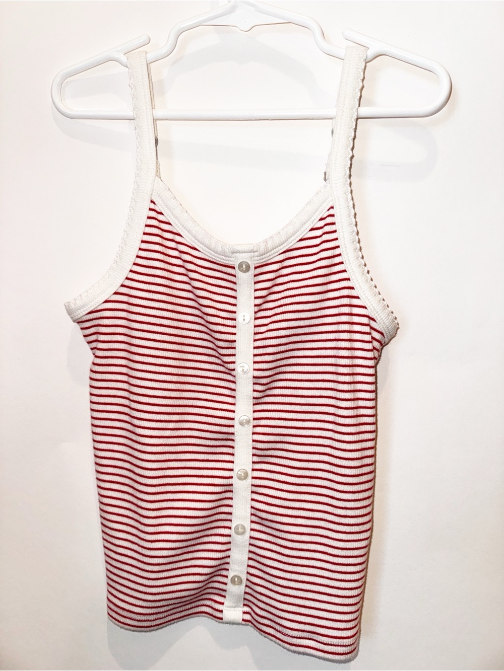abercrombie kids Red and White Striped Tank Top